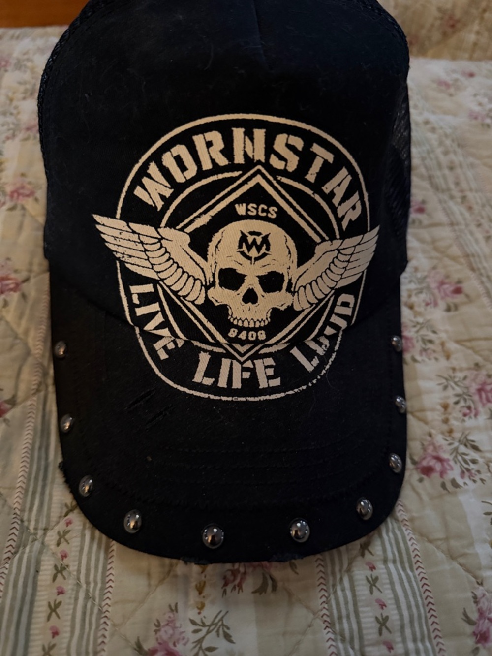 WORNSTAR Men’s Black Studded Trucker Hat - Live Life Loud